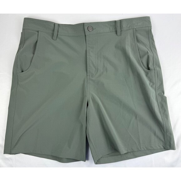 Free Fly Shorts Men's 36 Chino Hybrid Performance Shorts Green 8" Inseam - Picture 1 of 6